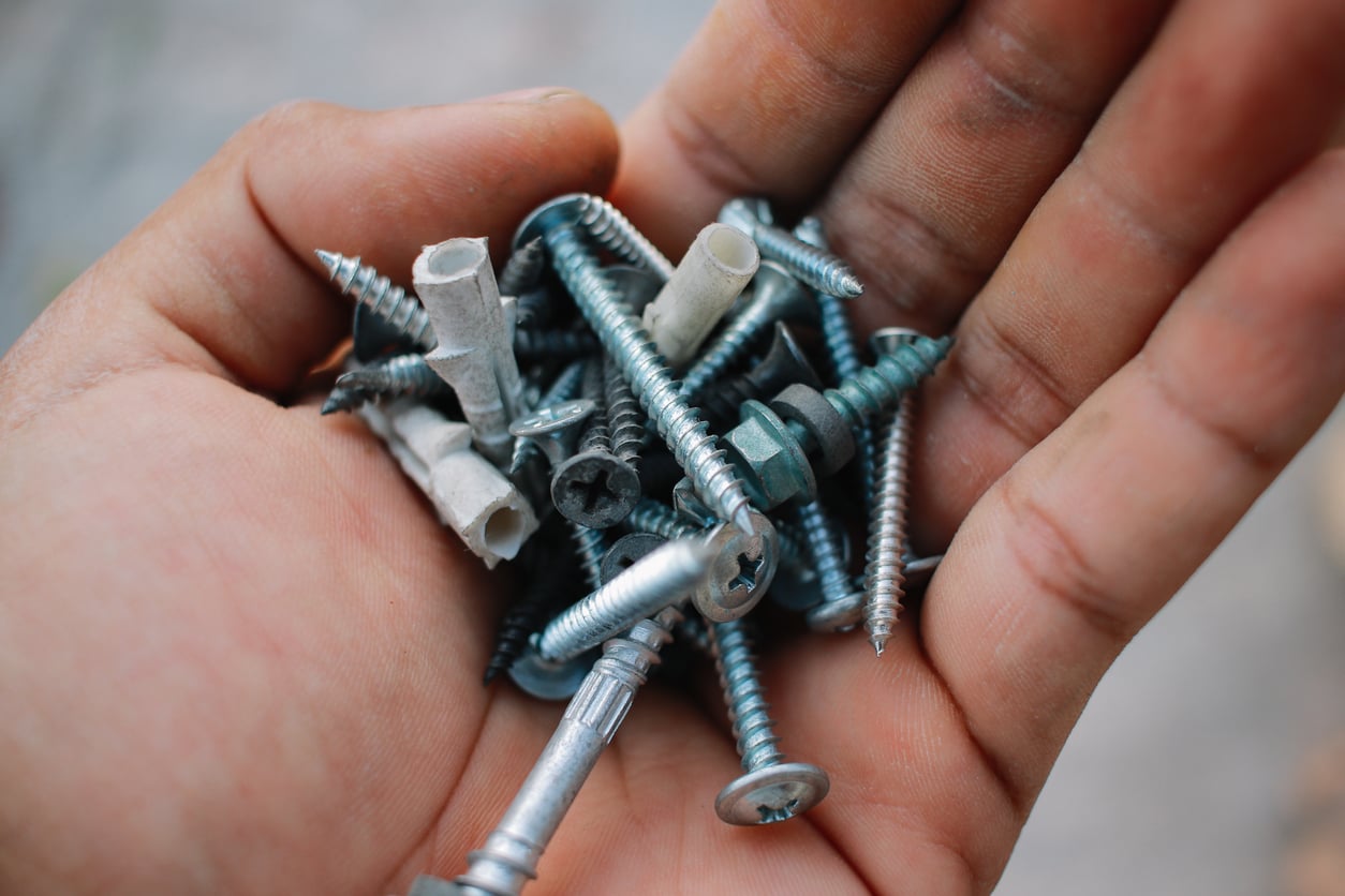 a handful of metal screws