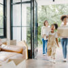 happy family moving into their new home