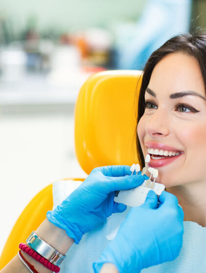 Dental patient getting crowns