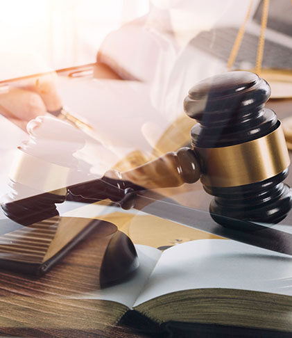 Consultation and conference of professional businesswoman and Male lawyers working and discussion having at law firm in office. Concepts of law, Judge gavel with scales of justice