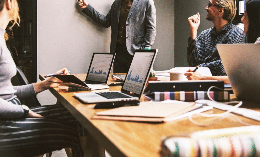 group of people in a meeting
