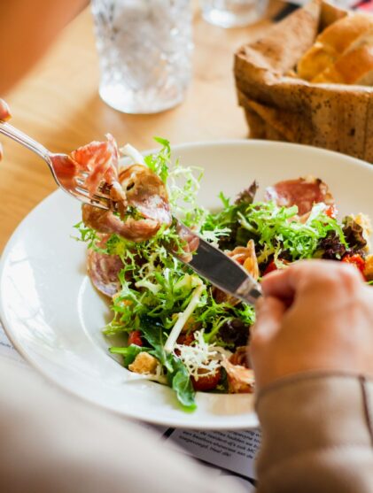 person eating healthy food