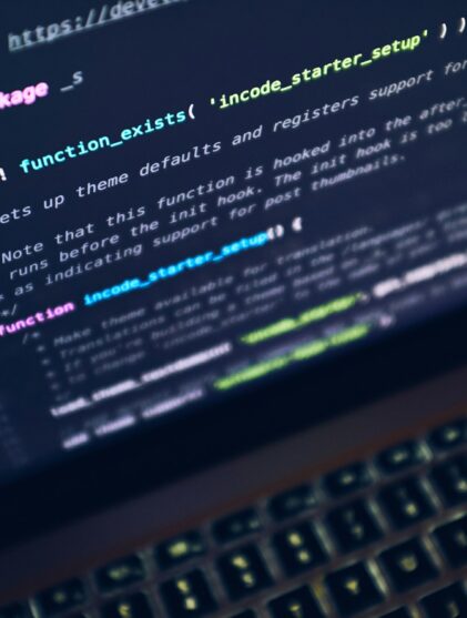 laptop with codes