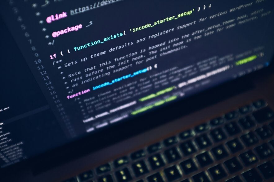 laptop with codes