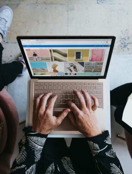 person using a laptop