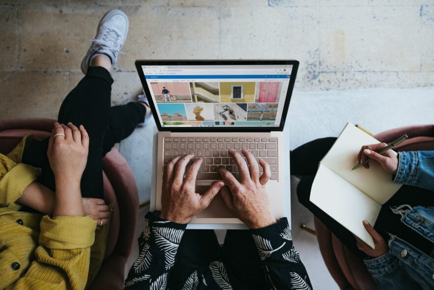 person using a laptop
