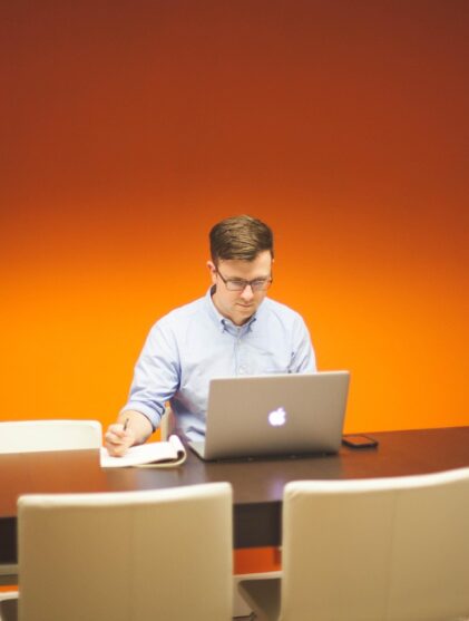 man using a laptop