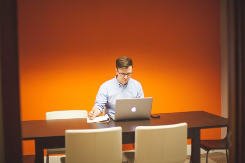 man using a laptop