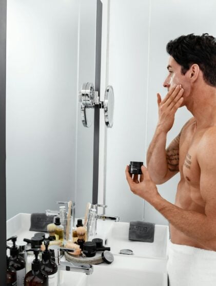 man with sink