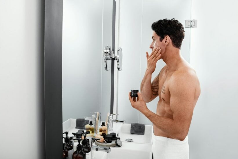 man with sink