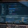 laptop screen with lines of code