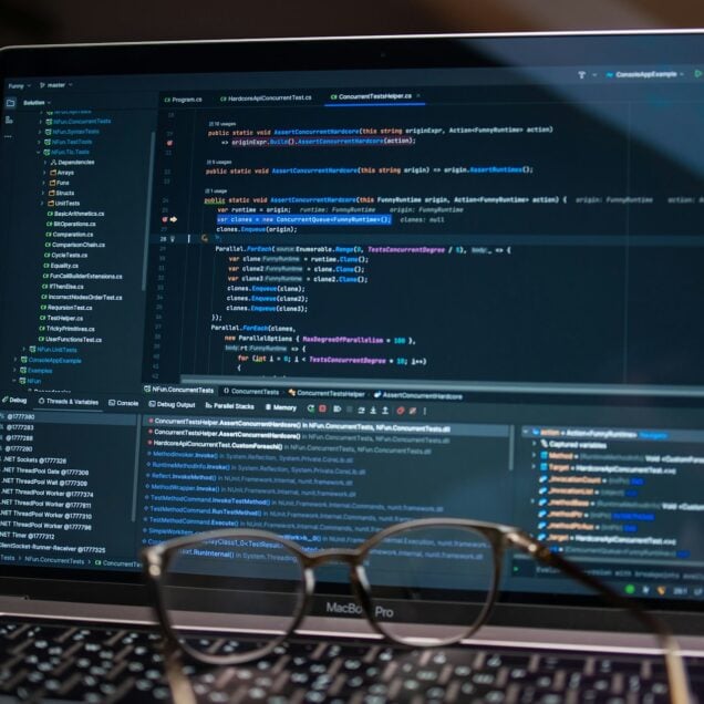 laptop screen with lines of code